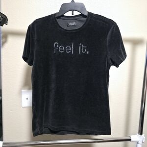Zara Black Short Sleeve Tee with Text
